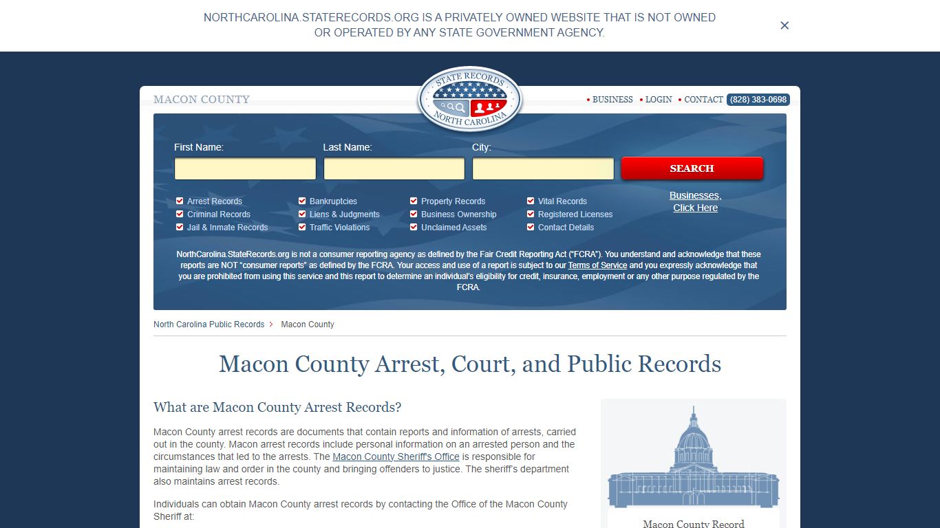 Macon County Arrest, Court, and Public Records